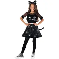 Morph Black Cat kostume til piger B?rn Kattekostumer til piger Black Cats Dress Pige Halloween kostumer til b?rn Small
