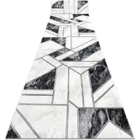 Rugsx Fortovet EMERALD eksklusiv 81953 glamour, stilfuld geometrisk sort / sølv 100 cm 100x550 cm