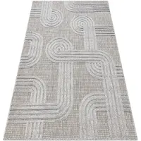 Rugsx Tæppe SANTO OVERRASKNING SISAL 1001 geometrisk grå 200x290 cm