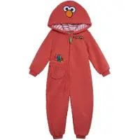 Sesame Street Elmo Sp?db?rn Baby Drenge Hyggelig Sherpa Zip Up Cosplay kostume overall r?d 12 m?neder