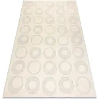 Rugsx DUNE 2552 tæppe creme – Påfuglemønster, struktur 80x150 cm