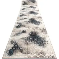Rugsx Løber anti-skrid PATCHWORK vintage, gummi beige 67 cm 67x250 cm