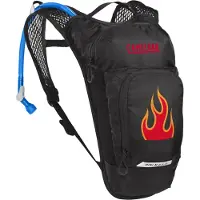 CamelBak Mini M.U.L.E. Børn hydratisering rygsæk til vandreture og cykling - 50 oz sort/flammer