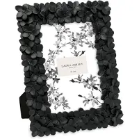 Laura Ashley 4x6 Sort blomsterstruktureret håndlavet harpiks Billeder ramme m/staffeli og krog til bordplade og væg Display Dekorativt blomsterde