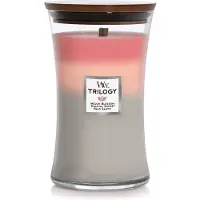 Woodwick Large Timeglass Candle Shoreline - Premium Soja Blend Wax Pluswick Innovation Wood Wick lavet i USA