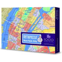 Geotoys Metropuzzle New York City Jigsaw Puzzles 1000 stycken detaljerad stadskarta geografi pussel utmanar vuxna pussel roliga pussel för vuxna