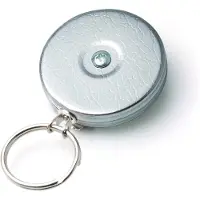 Key-Bak original st?lkabel udtr?kkelig n?glering med en 48 " rustfrit st?l kabel krom front st?lb?lte klip 8 oz. Tilbagetr?kning split ring