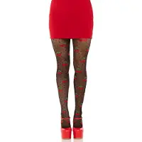 Leg avenue Spandex ren polka dot cherry tights.