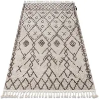 Rugsx Tæppe BERBER TANGER B5940 fløde / brun kvaster berberi Marokkansk shaggy 80x150 cm