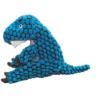 Kong - Dynos T -Rex Blue - Dinosaur Squeak Dog Toy Forst?rket foring og forskellige strukturer - til store hunde