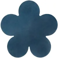 Rugsx Moderne vask tæppe SHAPE 3106 Blomst shaggy - blå plys, anti-slip 80x80 cm