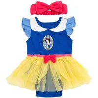 Disney Princess Snehvid sp?db?rn Babypiger Cosplay Bodysuit med nederdel Overlay & pandeb?nd Bl?/R?d/Gul 18 m?neder