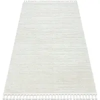 Rugsx Tæppe SEVILLA AC53B strimler, striber hvid Tassels berbery Marokkansk shaggy 160x220 cm