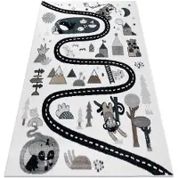 Rugsx Tæppe FUN Route til børn, ulica, zwierzęta fløde 240x330 cm