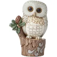 Enesco Jim Shore Heartwood Creek White Woodland Owl p? tr?stubf figur 4 tommer flerfarvet