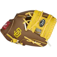Rawlings MLB holdlogo ungdomshandskeserie San Diego Padres brun 10 tommer med MLBPA-signaturer