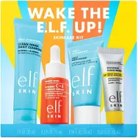 e.l.f. SKIN V?k e.l.f. Up Skincare Kit Travel-Size Hydrating Face Cleanser Solcreme Moisturizer & Brightening Serum Vegan & Cruelty-Free