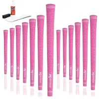 Karma Velour Pink Ladies Golf Grip Kit med Tape, Grip Solvent, Vise Klemme, 13 Standard Gummigreb