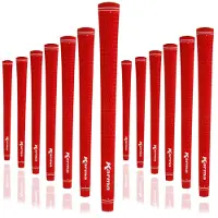 Karma Velour 13 Stykke Golf Grip Set R?d mellemstore (+1/32 Oversize) Gummi Velvet Style Udskiftning Golfklub greb til m?nd