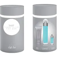Perry Ellis 360 3 -delt gavesæt - Mænds köln - 3,4 fl oz Edt 3 oz brusegel .25 fl oz edt mini rejsespray - frisk træagtig citrus akvatisk langvar