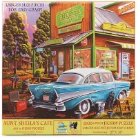 Sunsout Inc - Tante Sheilas Cafe - 1000 PC Large Pieces Jigsaw Puzzle af kunstner: Geno Peoples - F?rdig st?rrelse 27 " X 35 " - MPN# 51327