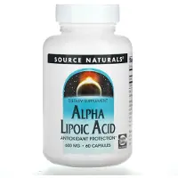 Source naturals , Alfa-Lipoinsyre, 600 mg, 60 Kapsler