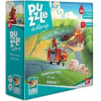 Iello Loki Puzzle Challenge: Brandmænd til redning! - 40 udfordringer spil lærer, hvordan man opfylder et puslespil m/sjove mål Børnepil 1 spille