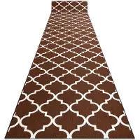 Rugsx Gummibelægning 90 cm MAROKKANSK KLØVER brun TRELLIS 30351 90x610 cm