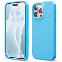 Elago kompatibel med iPhone 15 Pro Max Liquid Silicone Case Full Body Protection ShockProof bl?d mikrofiberforing Anti-scratch 6,7 tommer (Ocean