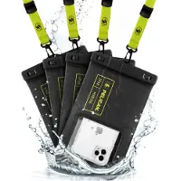 Pelican Marine 4 Pack - IP68 Flydende vandtæt telefonpose/sag (XL Størrelse) - iPhone 16 Pro Max/iPhone 15 Pro Max/14 Pro Max/13 Pro Max/12 Pro M