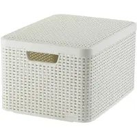 Curver Style L, Opbevaringskurv, Cremefarvet, Rattan, Monokromatisk, Badeværelse, Soveværelse, Stue, 445 mm