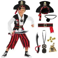 Morph Kids Pirate Costume - Drenge Pirate Outfit til Halloween Dress Up Adventure Leg og udkl?dningsfester 10-12 ?r