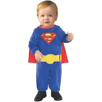 Rubies Superman Romper med aftagelig Cape Superman Superman Print 6-12 m?neder