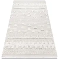 Rugsx Tæppe MOROC 22321 økologiske, EKO SISAL Trekanter, zigzag boho - strukturel beige / fløde 78x150 cm