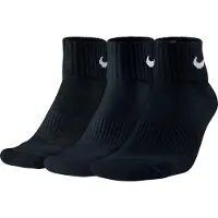 Nike Unisex Performance Pushion Quarter Training Socks (3 par) Sort/hvidt medium