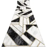 Rugsx Tæppeløber EMERALD eksklusiv 1015 glamour, stilfuld marmor, geometrisk sort / guld 80 cm 80x110 cm