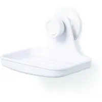 Umbra Flex Gel-Lock Sæbeskål, hvid - Stærk Gel-Lock-sugkraft, afløbshuller, hygiejnisk hævede riller, rustfrit plast