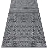 Rugsx Tæppe CASA Økologisk, EKO SISAL Boho Mesh 22075 sort / grå, lavet af genbrugsbomuld 114x170 cm