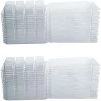 Semoic Wax Melt Containers-8 Cavity Clear Empty Plastic Wax Melt Molds-50 Packs Cubes Clamshells for Tarts Wax Melts