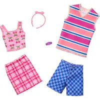 Barbie Clothes Set Fashion & Accessory Pack för & Ken Dolls med 2 kompletta utseende Cherry-inspirerat tema