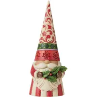 Enesco Jim Shore Heartwood Creek Tall Gnome Holding Holly Figur 10,83 tommer Multicolor
