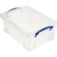 Really Useful Virkelig nyttig kasse 9 liter plastopbevaringsbeholder med l?g og klipl?sh?ndtag til hjemme- eller kontororganisation og opbevaring