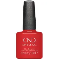 CND Shellac Gel Neglelak Langtidsholdbar neglemaling Farve med kurvett pensel 385 Soft Flame 0,25 fl. oz