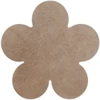 Rugsx Moderne vask tæppe SHAPE 3106 Blomst shaggy - beige plys, anti-slip 80x80 cm