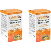 Natural Factors , CurcuminRichÆ, Dobbel Styrke, TheracurminÆ, 60 Vegetariske Kapsler