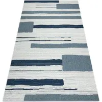 Rugsx Tæppe Strenge SISAL COLOR 19676369 Linjer beige / blå 140x200 cm