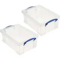 Really Useful Virkelig brugbar ?ske 9 liter plastopbevaringsbeholdere med l?g og l?seh?ndtag til hjemme- eller kontororganisation og opbevaring (2 pakke)