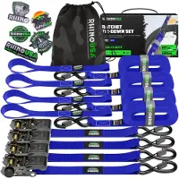 Rhino USA Ratchet Straps Tie Downs (4-pakke) - 1 tomme x 15 fod (1 823 lb brudstyrke) - Ultimative bindeb?nd med Safety S kroge - til lastbiler G