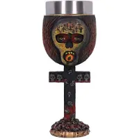 Nemesis Now Nemesis nu Slayer Seasons in the Abyss Goblet 20,5 cm harpiks officielt licenseret Slayer Band Merch Slayer Goblet Metal Band Rustfrit stålindsat