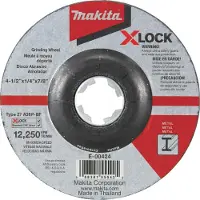 Makita E-00424 X-Lock 4-1/2 " X 1/4 " X 7/8 " Type 27 Generelt form?l 36 Grit Metal Abrasive Gribing Wheel